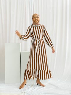 LASELLE DRESS IN WHITE BROWN